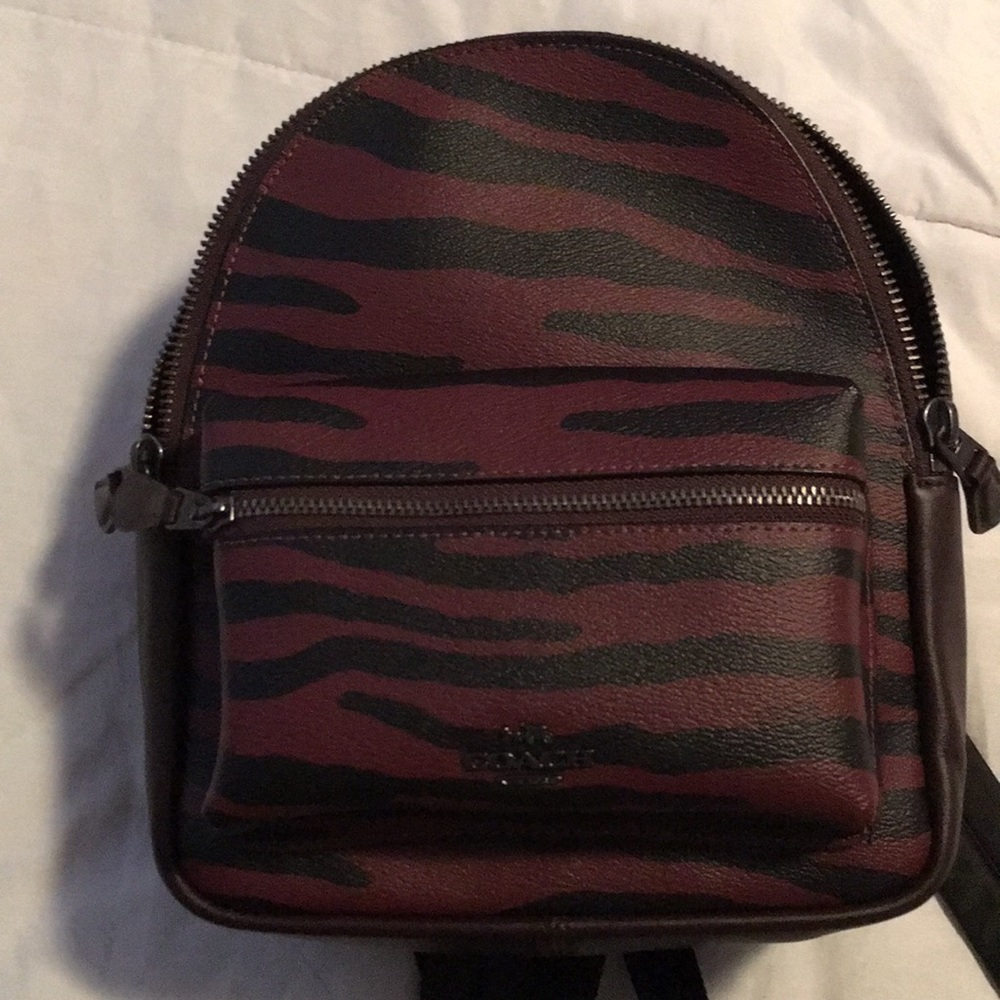 Tiger striped Coach mini backpack